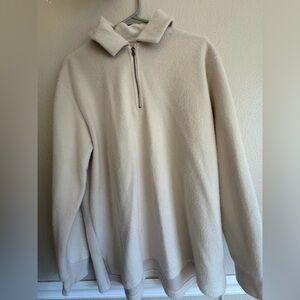 Urban Outfitters Women's Cream Zip-Up Sweater